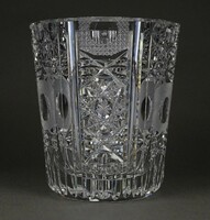1P567 polished glass crystal vase 13 cm