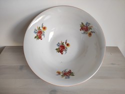 Antik apró virágos porcelán kínáló tál pogácsás tál