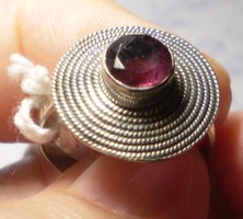 925 ezüst gyűrű rubin és topáz kövek 17,7/55,6 mm