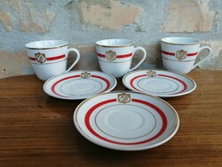 Zsolnay coffee cup with small plate _ hotel duna intercontinental logo