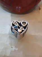Szív alakú, köves ezüst Pandora charm