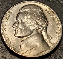 Amerikai Egyesült Államok, 5 cent, 1971.D., ﻿Jefferson Nickel