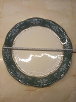 Zsolnay Pompadour II zöld kerek lapos tálaló 29 cm