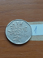 Malta 50 cents 1991 fleabane flower, coat of arms, copper-nickel 1.
