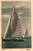 Ba - 134 panoramas of the Balaton region in the middle of the 20th century. Yachts (monostory photo)