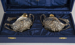 Silver spice holder in pair with spoon