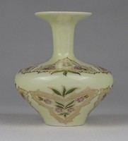 1P545 butter colored Zsolnay porcelain flower vase 8 cm