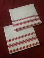 Old, home-woven linen tablecloth, 2 pcs, 105x58