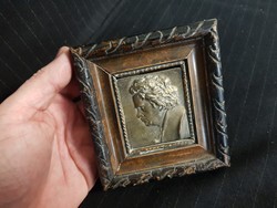 Beethoven copper plaque framed.