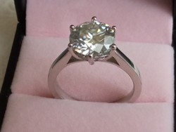 Moissanit gyémánt 925 ezüst gyűrű 3 ct 59- es