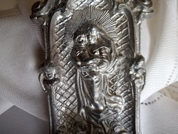 Metal holy water holder, 18 cm