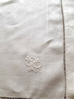 Monogram damask napkin, tablecloth. 38X38 cm