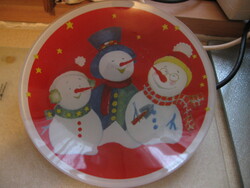 Retro snowman glass bowl