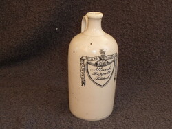 Antik italos üveg allasch kömény likőr vastag porcelán palack 19. sz. közepe Allasch Doppelt Kümmel