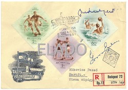 1953 Opening of the Golden Team People's Stadium dedicated commemorative envelope with occasional stamping, stamp