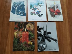 5 db karácsonyi képeslap, egyben