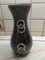 German, black glass vase, for sale! Beautiful hand-painted black glass vase for sale! 26 Cm