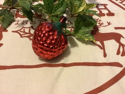 Old glass strawberry or raspberry Christmas tree decoration