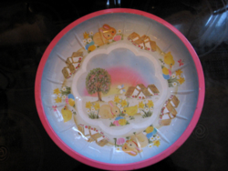 Retro bunny Easter metal cookie serving bowl