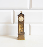 Vintage mini cabinet clock, standing clock - doll furniture, doll house accessory, miniature, toy