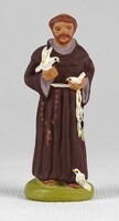 1P711 small santos fouque ceramic Franciscan monk figure 6.5 Cm