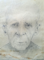 Portrait of Béla Czóbel (pencil drawing) by Gergely Toldi
