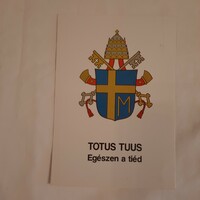 Postcard ii. Coat of arms and motto of Pope János Pál commemorating the papal visit in 1991.
