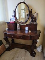 Antik Francia fésülködő asztal tükörrel