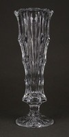 1P710 Régi kisméretű talpas üveg váza 17.5 cm