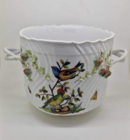 Antique Meissen Augustus Rex Helena Wolfshon flower holder with Rotschild bird pattern 17cm