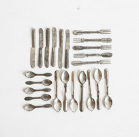 Régi mini bádog evőeszközök - kanál villa kés - babaházi kiegészítő konyha bababútor, miniatűr