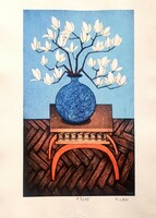 Vinco leo - magnolias with old floor 34.5 x 20.5 cm c-print, handmade paper