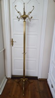 Midcentury hollywood regency brass coat hanger, vertical