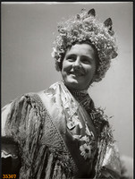 Larger size, photo art work by István Szendrő. Young woman in national costume, citizen