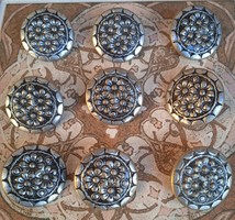 Floral pattern metal buttons