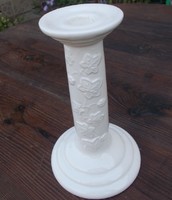Porcelain candle holder, grape leaf pattern