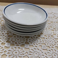 Zsolnay porcelán, kék szélű, menzás mély, főzelékes tányérok