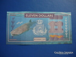 Indian Ocean $ 11 2017! Whale! Rare fantasy paper money! Unc!