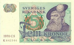 5 Korona kronor 1970 Sweden
