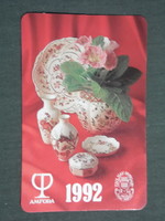 Card calendar, amphora üvért company, Zsolnay porcelain, 1992, (3)