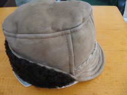 Men's lamb velor leather fur cap