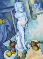 Tanulmány céljából készült festmény másolat: Paul Cézanne: Csendélet gipsz-amarettóval