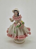 German Dresden lady in pink tulle dress 10cm