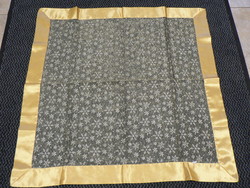 Christmas golden organza tablecloth, table center 85x85 cm