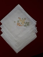 4 pcs embroidered, azure braided handkerchiefs with k j monogram