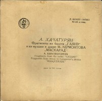 Kislemez - SP - HACSATURJAN