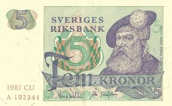 5 korona kronor 1981 Svédország 2.