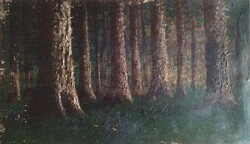 Szepes Kuszka Jenő, forest detail! Oil/canvas, jjl: Jenő Kuszka Szepes. 36X59cm, small scratches