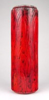 1P732 Retro piros színű kerámia váza hengerváza 27 cm