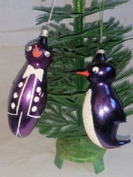 2db üveg karácsonyfadísz (pingvin)